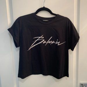 Balmain Basic Black T-Shirt - Cropped